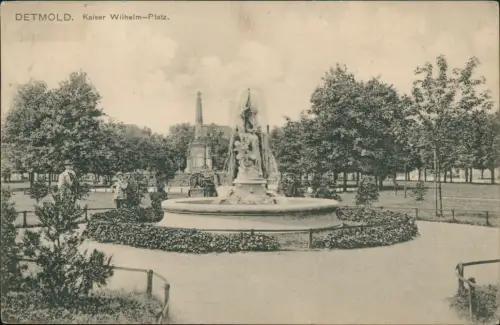 Ansichtskarte Detmold Kaiser Wilhelm-Platz. 1907