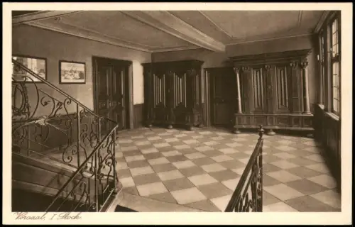 Frankfurt am Main Goethehaus Innenansicht Vorsaal Flur im 1. Stock 1920