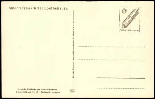 Frankfurt am Main Goethehaus Innenansicht Vorsaal Flur im 1. Stock 1920