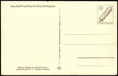 Frankfurt am Main Goethehaus Innenansicht Musikzimmer im 1. Stock 1920