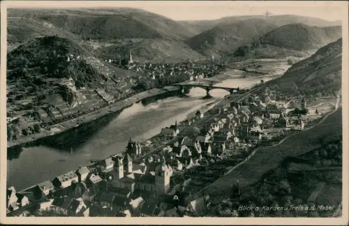 Ansichtskarte Karden-Treis-Karden Carden Stadtblick 1937