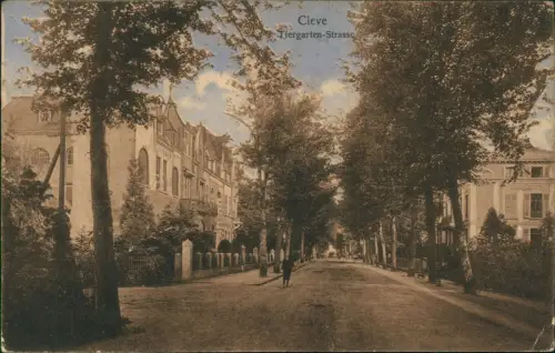Ansichtskarte Kleve Tiergarten-Strasse 1914