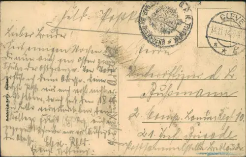 Ansichtskarte Kleve Tiergarten-Strasse 1914
