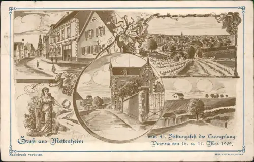 Mettenheim LK Alzey-Worms 45. Stiftungsfest des Turngesang Vereins MB 1909