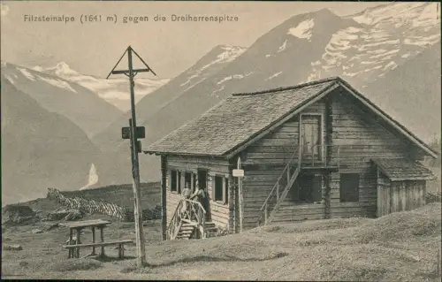 Ansichtskarte Hochkrimml Filzsteinalpe gegen die Dreiherrenspitze 1912