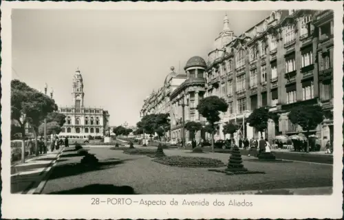 Postcard Porto Aspecto da Avenida dos Aliados - Fotokarte 1938