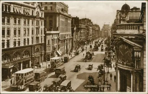 Postcard London Kingsway traffic Bus# 1929