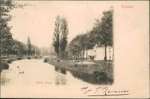 Postkaart Rotterdam Rotterdam Wester Singel 1901