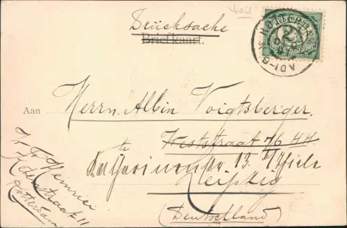 Postkaart Rotterdam Rotterdam Wester Singel 1901
