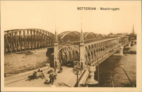 Postkaart Rotterdam Rotterdam Maasbruggen. 1922