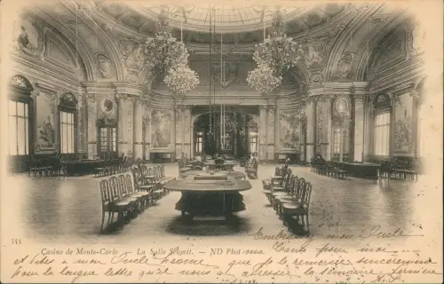Postcard Monte-Carlo Casino La Salle Semmit 1903