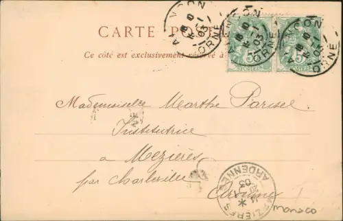 Postcard Monte-Carlo Casino La Salle Semmit 1903