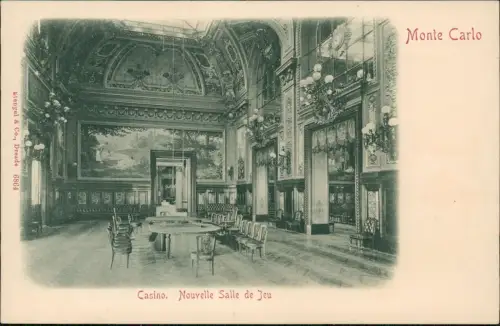 Postcard Monte-Carlo Casino. Nouvelle Salle de Jeu 1903