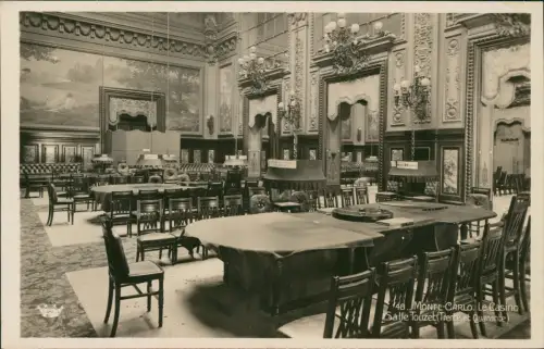 Postcard Monte-Carlo Salle Touzel Trente et Quarante Le Casino 1934