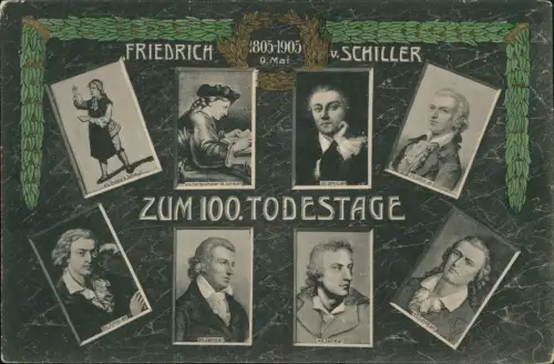 Ansichtskarte  Friedrich Schiller Mehrbild zum 100. Todestage 1905