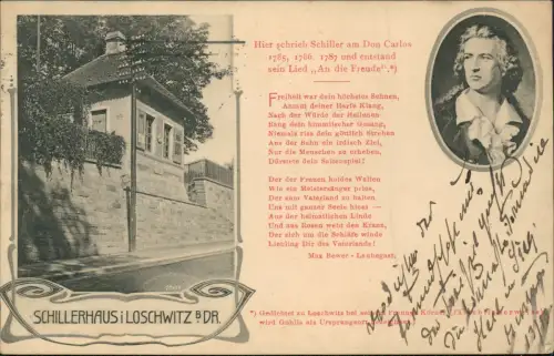 Loschwitz-Dresden Schillerhaus - Don Carlos Schillerporträt 1912