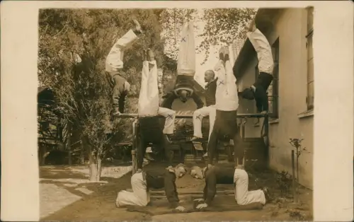 Ansichtskarte  Sportler: Turnen Figur Foto: Busse Wilhelmshaven 1913