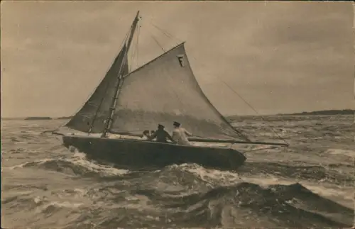 Ansichtskarte Norderney Segelboot Segelyacht 1913