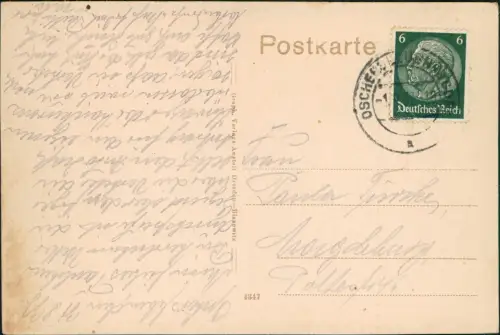 Ansichtskarte Oschersleben Straßenpartie - Am Bodekulk 1937