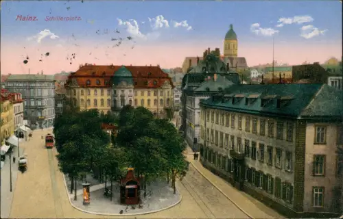 Ansichtskarte Mainz Schillerplatz 1916