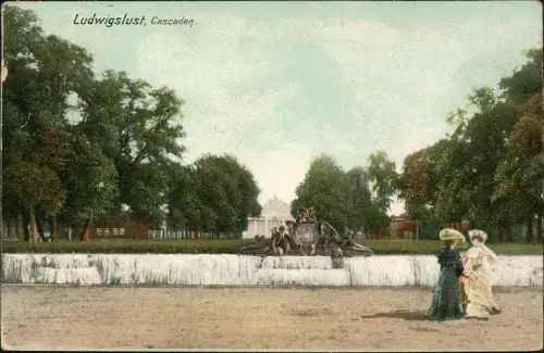 Ansichtskarte Ludwigslust Schloßgarten Cascaden 1911