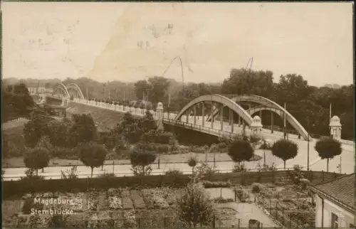 Ansichtskarte Magdeburg Sternbrücke - Fotokarte 1929