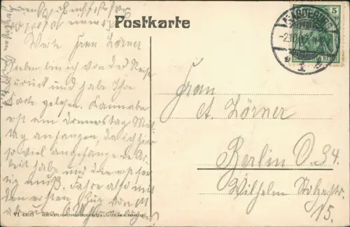 Ansichtskarte Magdeburg Restaurant Salzquelle Segelboot 1907