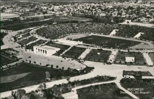 Postcard Bukarest Bucureşti Stadion Stadionul Luftbild 1965