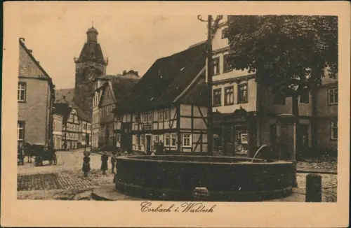 Ansichtskarte Korbach Straßenpartie - Geschäfte 1929