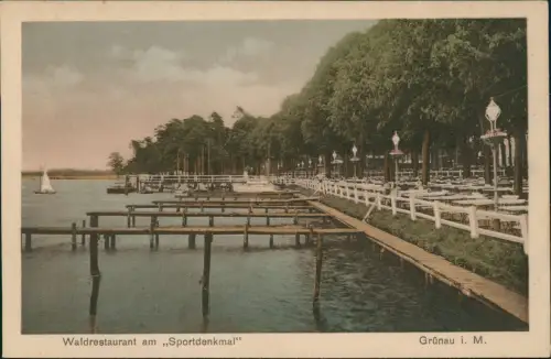 Ansichtskarte Grünau-Berlin Waldrestaurant am Sportdenkmal 1922
