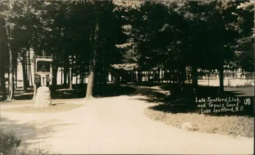 Postcard Chesterfield New Hampshire Tennis Court Lake Spofford 1928