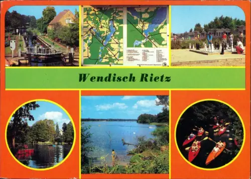Wendisch Rietz Schleuse, Informationstafel, Freizeitfläche, Husarenbucht, Am Scharmützelsee, Im Kanal zum Glubigsee 1982