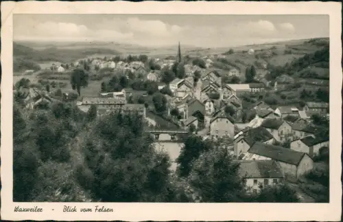 Ansichtskarte Waxweiler Blick vom Felsen 1953