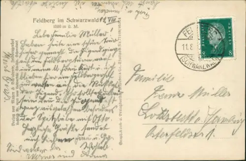 Feldberg (Schwarzwald) Luftbild Feldberger Hof Bismarkenkmal 1931