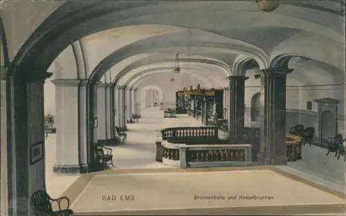 Ansichtskarte Bad Ems Brunnenhalle und Kesselbrunnen 1907