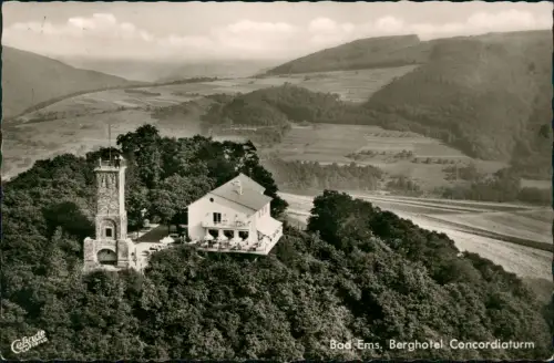 Ansichtskarte Bad Ems Luftbild Berghotel Concordiaturm 1965