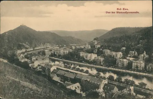 Ansichtskarte Bad Ems Von der Bismarckpromenade. 1919