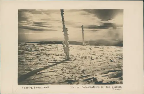 Feldberg (Schwarzwald) Sonnenaufgang auf dem Seebuck. Winter Fotokarte 1930