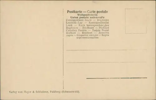 Titisee-Neustadt Feldberg Sonnenuntergang Winter Skifahrer Fotokarte 1929