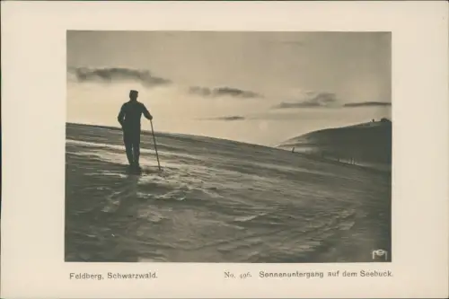 Titisee-Neustadt Feldberg Wanderer Winter Sonnenuntergang auf dem Seebuck. 1929