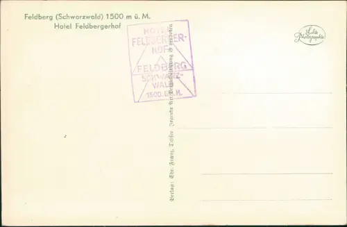 Feldberg (Schwarzwald) Feldberg Schwarzwald Hotel Feldbergerhof 1930
