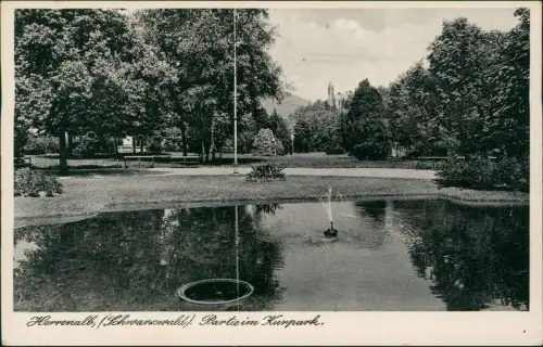 Ansichtskarte Bad Herrenalb Partie im Kurpark. 1934