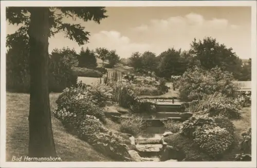 Ansichtskarte Bad Hermannsborn-Bad Driburg Parkanlage - Flußlauf 1932