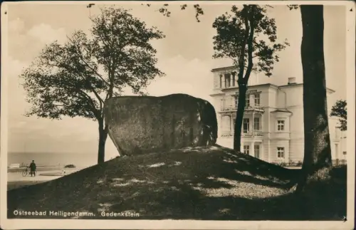 Ansichtskarte Heiligendamm-Bad Doberan Gedenkstein Hotel - Fotokarte 1930