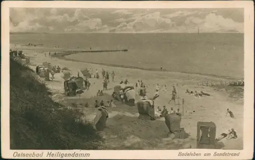 Ansichtskarte Heiligendamm-Bad Doberan Badeleben am Sandstrand 1928