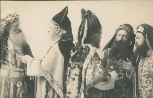 Ansichtskarte Oberammergau Passionsspiele Priester und Pharisäer 1910