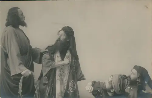 Ansichtskarte Oberammergau Passionsspiele Vertreibung der Händler 1910