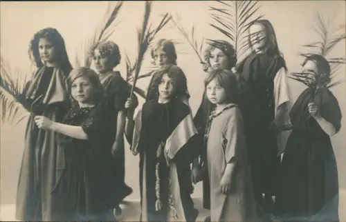 Ansichtskarte Oberammergau Passionsspiele Kindergruppe 1910