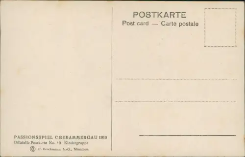 Ansichtskarte Oberammergau Passionsspiele Kindergruppe 1910