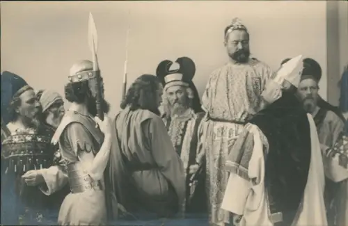 Ansichtskarte Oberammergau Passionsspiele Jesus vor Pilatus 1910